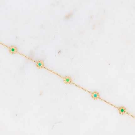 Bracelet Margueritine - fleurs et émail