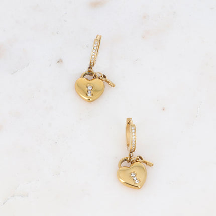 Créoles - cadenas coeur, clef coeur et oxydes de zirconium