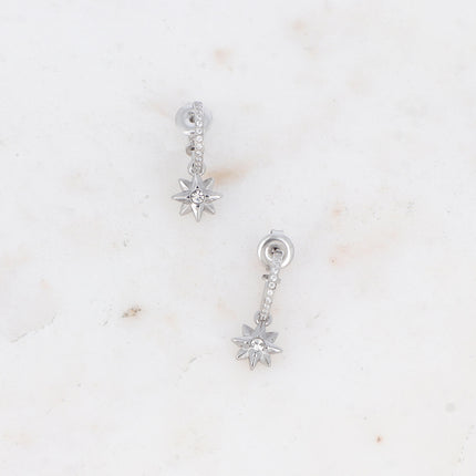Créoles Scarlet - étoile et oxyde de zirconium