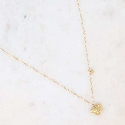 Collier Rosa - nounours et pampille coeur