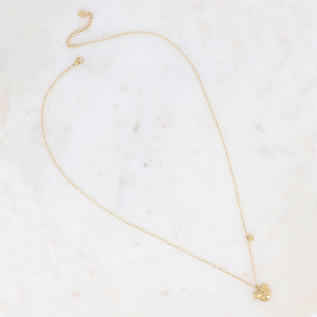 Collier Rosa - nounours et pampille coeur