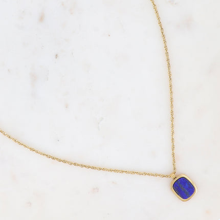 Long collier - pierre naturelle rectangulaire