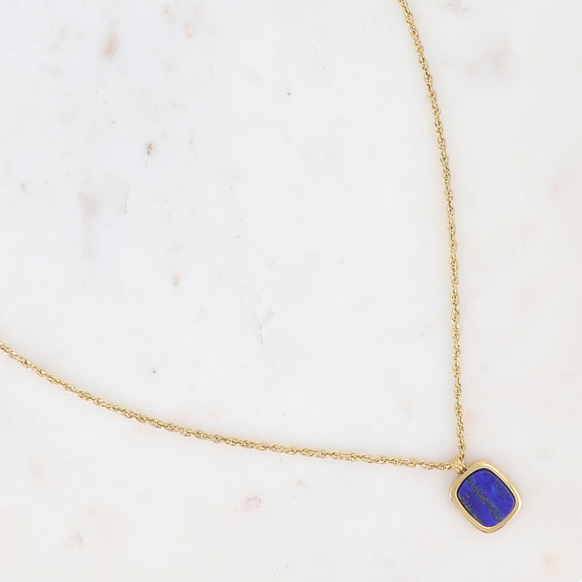 Long collier - pierre naturelle rectangulaire