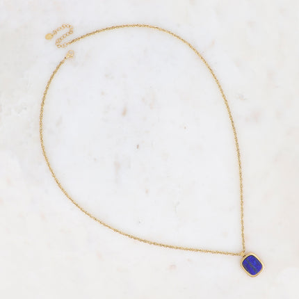 Long collier - pierre naturelle rectangulaire