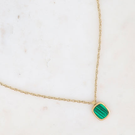 Long collier - pierre naturelle rectangulaire