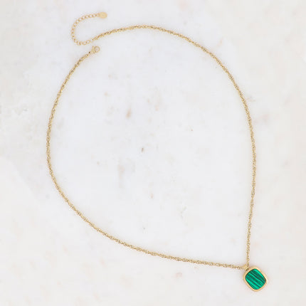 Long collier - pierre naturelle rectangulaire