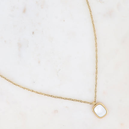 Long collier - pierre naturelle rectangulaire
