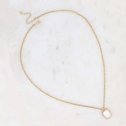 Long collier - pierre naturelle rectangulaire