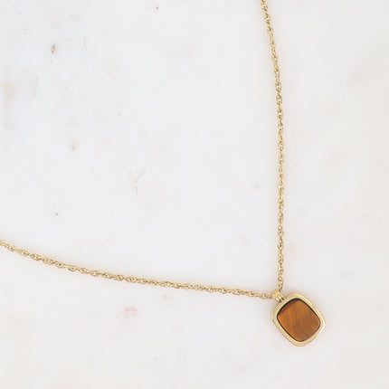 Long collier - pierre naturelle rectangulaire
