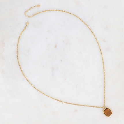 Long collier - pierre naturelle rectangulaire