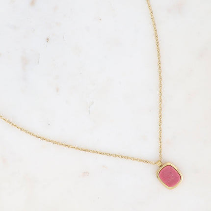 Long collier - pierre naturelle rectangulaire