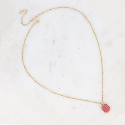 Long collier - pierre naturelle rectangulaire
