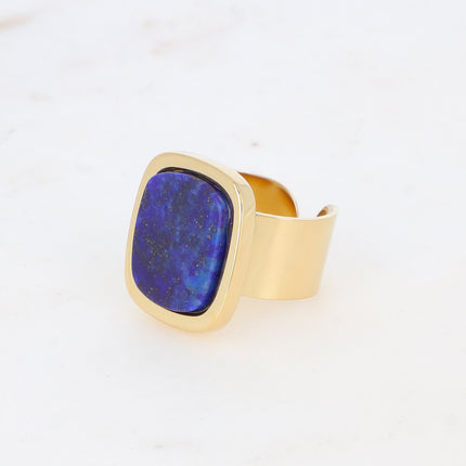 Bague - pierre naturelle rectangulaire