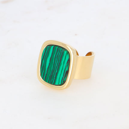 Bague - pierre naturelle rectangulaire