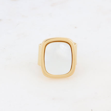 Bague - pierre naturelle rectangulaire