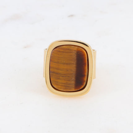 Bague - pierre naturelle rectangulaire