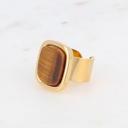 Bague - pierre naturelle rectangulaire