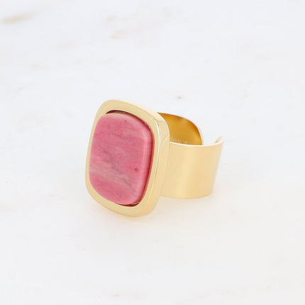 Bague - pierre naturelle rectangulaire
