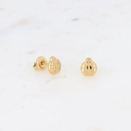 Boucles puces - coccinelle gravée