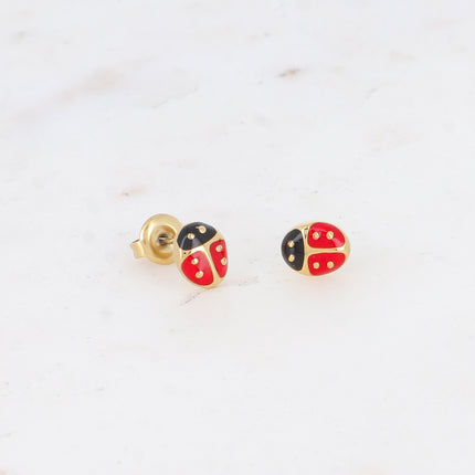 Boucles puces - coccinelle émaillée