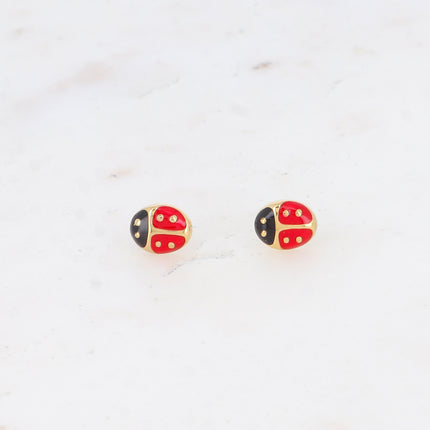 Boucles puces - coccinelle émaillée