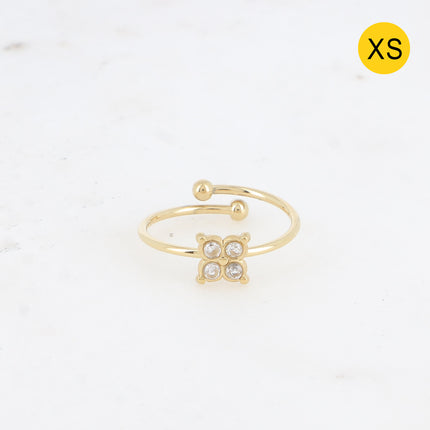 Bague XS - trèfle et oxydes de zirconium