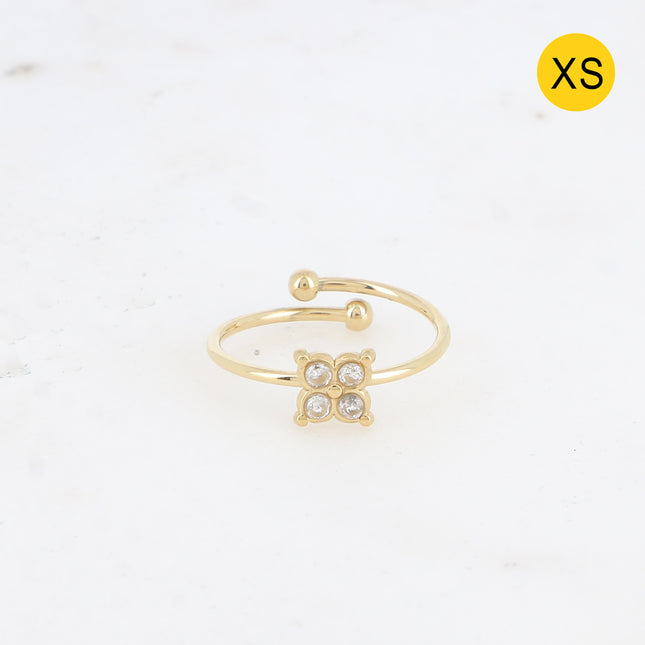 Bague XS - trèfle et oxydes de zirconium