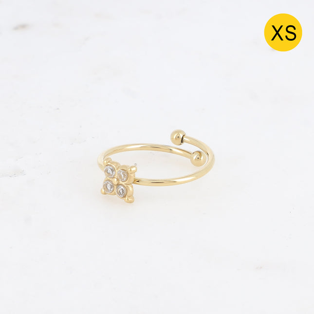 Bague XS - trèfle et oxydes de zirconium