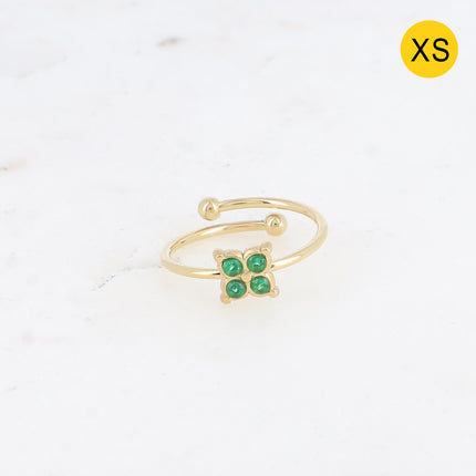 Bague XS - trèfle et oxydes de zirconium