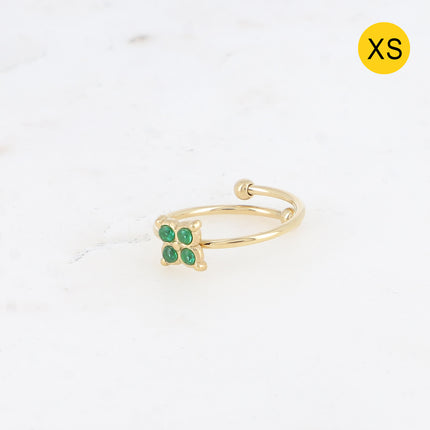Bague XS - trèfle et oxydes de zirconium