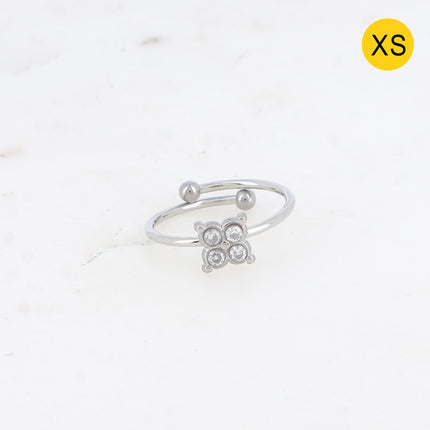 Bague XS - trèfle et oxydes de zirconium