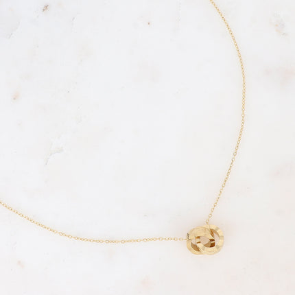 Collier - double anneau texturé et gravé