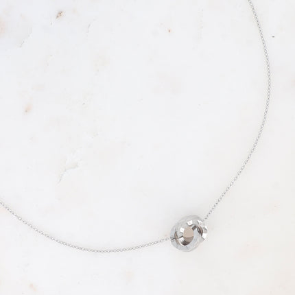 Collier - double anneau texturé et gravé