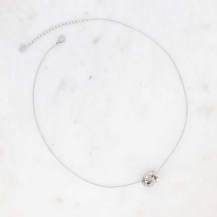 Collier - double anneau texturé et gravé
