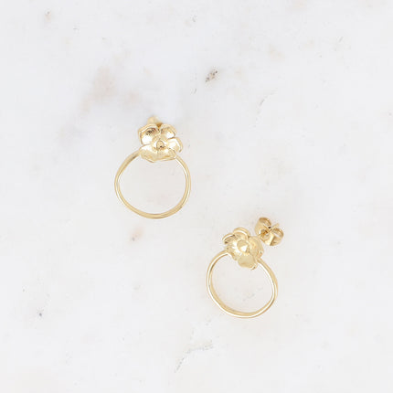 Boucles puces Layla - fleur et cercle