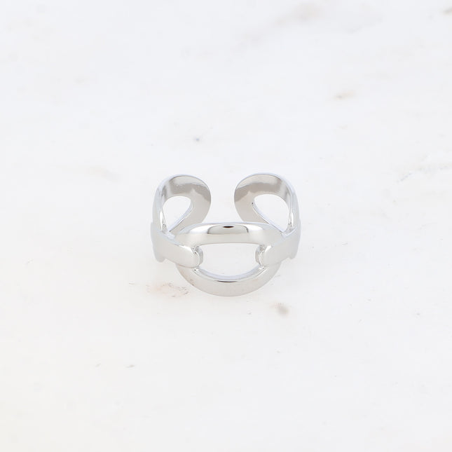 Bague Hestia - grosse maille ovale et barre