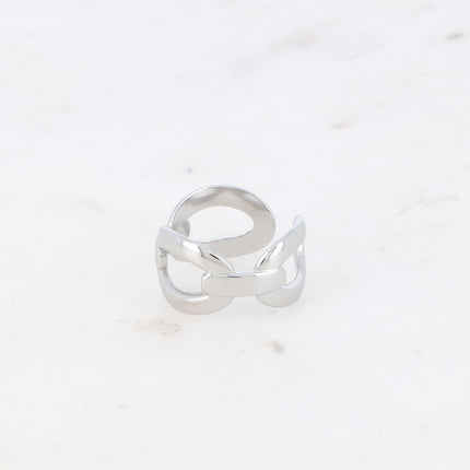 Bague Hestia - grosse maille ovale et barre
