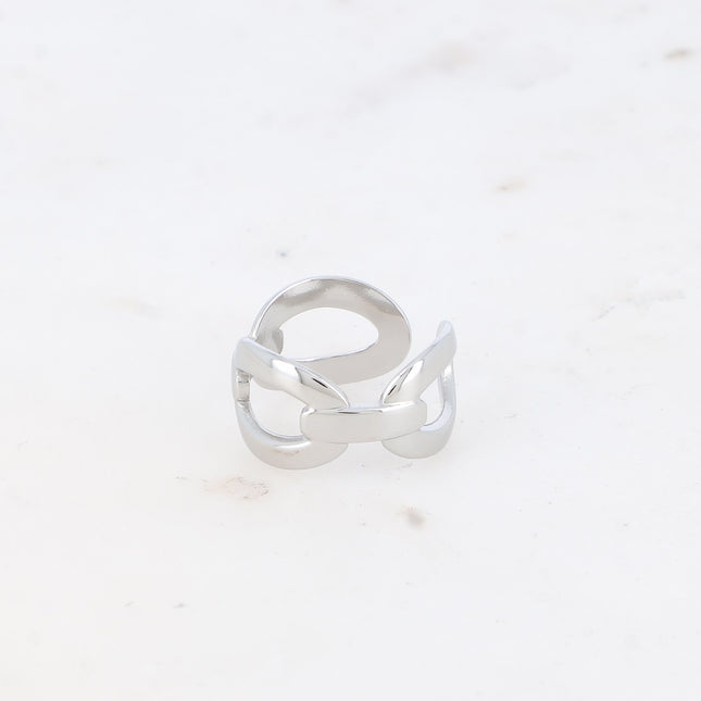 Bague Hestia - grosse maille ovale et barre
