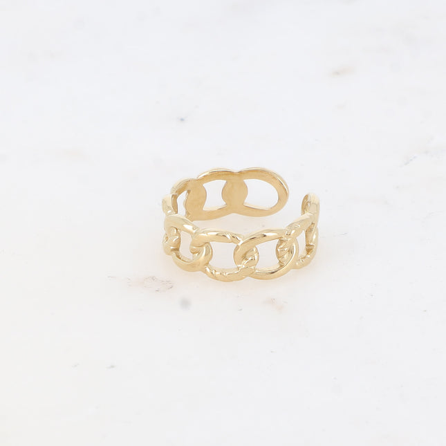 Ring - alternating smooth and braided links