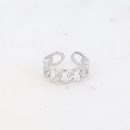 Bague - maille alternée, lisse et tressée
