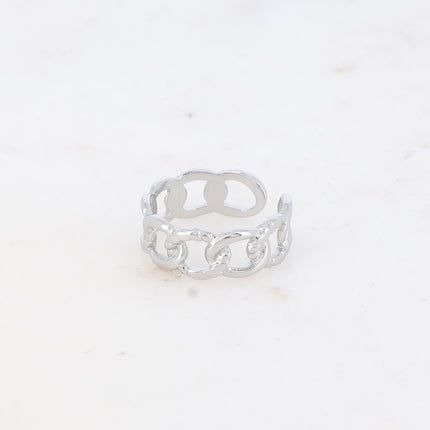Bague - maille alternée, lisse et tressée