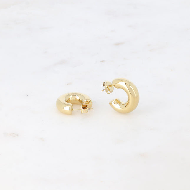 Creole earrings - smooth, 2 cm thick