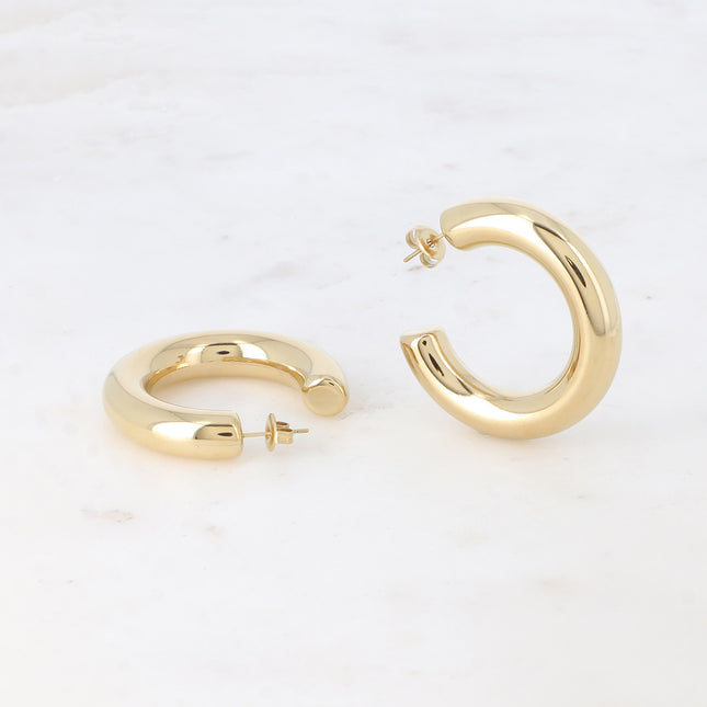 Linaelle hoop earrings - smooth, thick, 4 cm