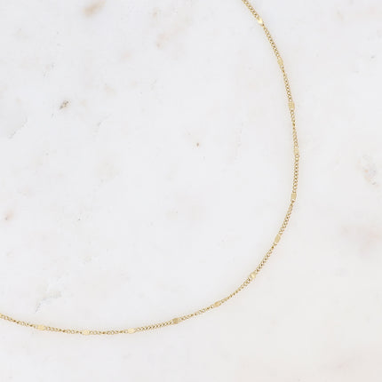 Collier - mailles gourmettes fines et plates 40+5 cm