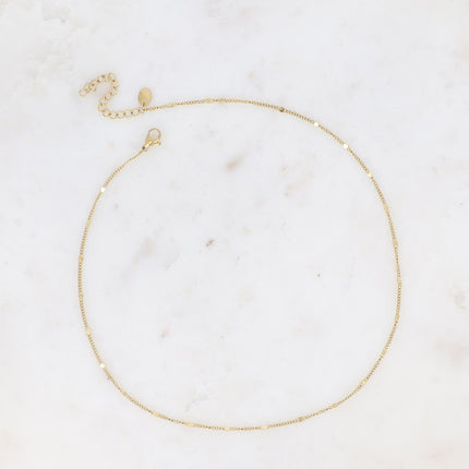 Collier - mailles gourmettes fines et plates 40+5 cm