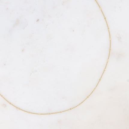 Collier - mailles gourmettes fines et plates 50+5CM