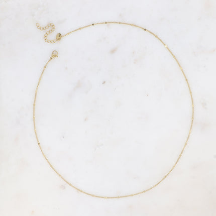 Collier - mailles gourmettes fines et plates 50+5CM