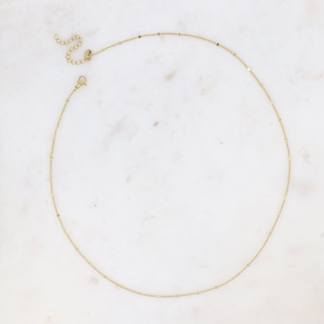 Collier - mailles gourmettes fines et plates 50+5CM
