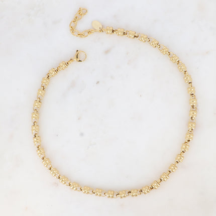 Collier UNISEX - anneau double et maille ronde traversante