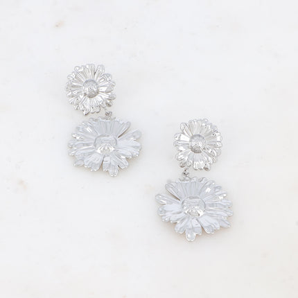 Daisya stud earrings - double daisy flower